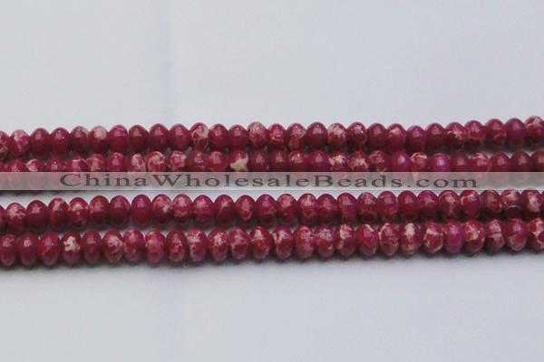 CDE2629 15.5 inches 13*18mm rondelle dyed sea sediment jasper beads