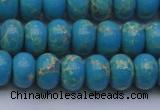 CDE2651 15.5 inches 10*14mm rondelle dyed sea sediment jasper beads