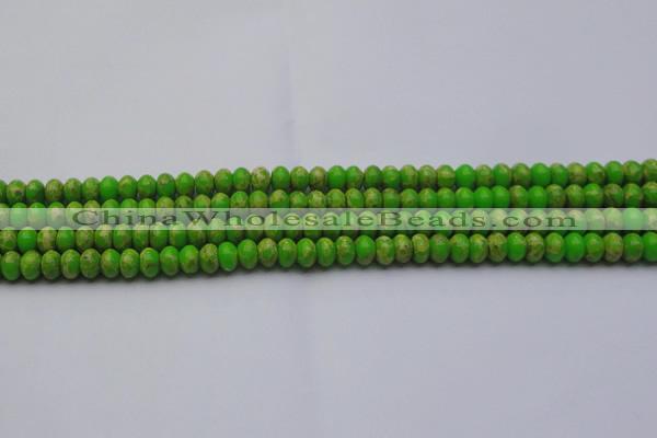 CDE2656 15.5 inches 5*8mm rondelle dyed sea sediment jasper beads