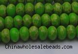 CDE2657 15.5 inches 7*10mm rondelle dyed sea sediment jasper beads