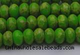 CDE2658 15.5 inches 8*12mm rondelle dyed sea sediment jasper beads