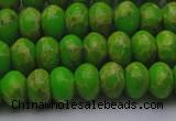 CDE2659 15.5 inches 10*14mm rondelle dyed sea sediment jasper beads