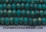 CDE2664 15.5 inches 5*8mm rondelle dyed sea sediment jasper beads