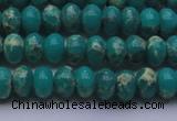 CDE2666 15.5 inches 8*12mm rondelle dyed sea sediment jasper beads