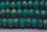 CDE2667 15.5 inches 10*14mm rondelle dyed sea sediment jasper beads