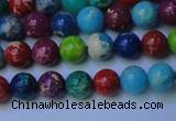 CDE2689 15.5 inches 6mm round mixed color sea sediment jasper beads