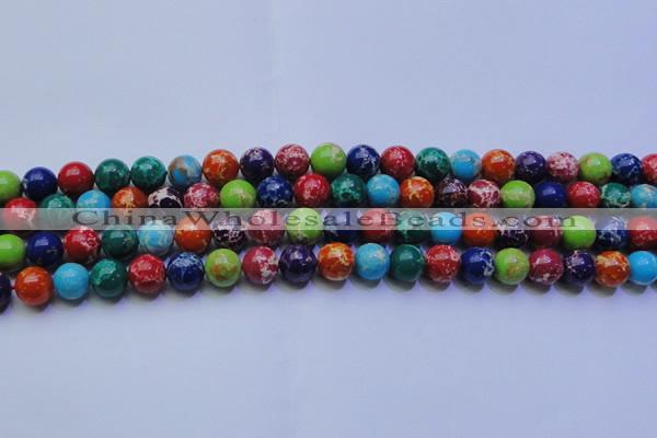 CDE2691 15.5 inches 10mm round mixed color sea sediment jasper beads