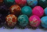 CDE2699 14mm faceted round mixed color sea sediment jasper beads