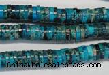 CDE276 15.5 inches 2*8mm heishi dyed sea sediment jasper beads