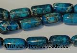 CDE285 15.5 inches 8*16mm column dyed sea sediment jasper beads