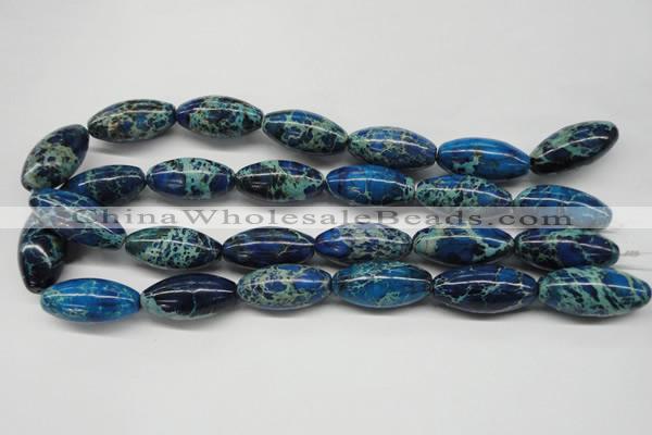 CDE293 15.5 inches 15*30mm rice dyed sea sediment jasper beads