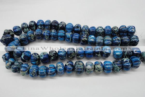 CDE295 15.5 inches 13*18mm pumpkin dyed sea sediment jasper beads