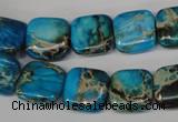 CDE300 15.5 inches 14*14mm square dyed sea sediment jasper beads