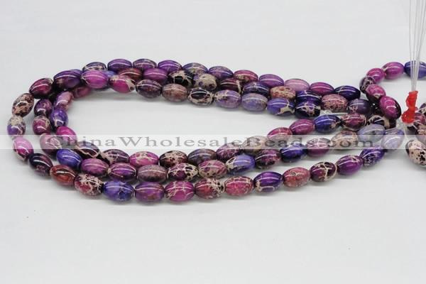 CDE31 15.5 inches 10*14mm rice dyed sea sediment jasper beads
