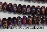 CDE372 15.5 inches 6*12mm rondelle dyed sea sediment jasper beads