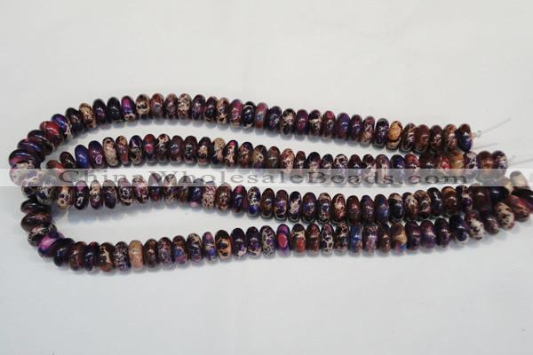 CDE372 15.5 inches 6*12mm rondelle dyed sea sediment jasper beads