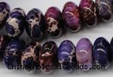 CDE374 15.5 inches 8*16mm rondelle dyed sea sediment jasper beads