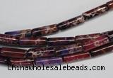 CDE376 15.5 inches 4*12mm tube dyed sea sediment jasper beads