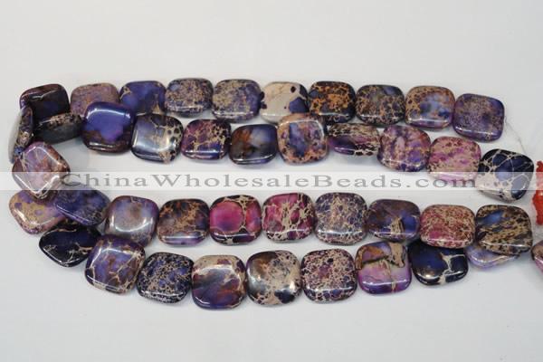 CDE428 15.5 inches 20*20mm square dyed sea sediment jasper beads