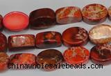 CDE528 15.5 inches 10*14mm oval dyed sea sediment jasper beads