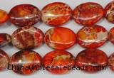 CDE531 15.5 inches 12*16mm oval dyed sea sediment jasper beads