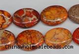 CDE532 15.5 inches 15*20mm oval dyed sea sediment jasper beads