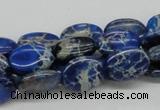 CDE58 15.5 inches 12*16mm oval dyed sea sediment jasper beads