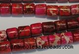 CDE595 15.5 inches 8*8mm tube dyed sea sediment jasper beads