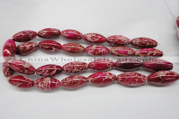 CDE609 15.5 inches 15*30mm rice dyed sea sediment jasper beads