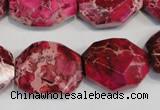 CDE615 15.5 inches 18*24mm faceted nugget dyed sea sediment jasper beads