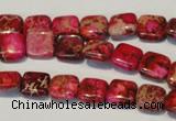 CDE620 15.5 inches 10*10mm square dyed sea sediment jasper beads