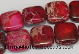 CDE623 15.5 inches 16*16mm square dyed sea sediment jasper beads