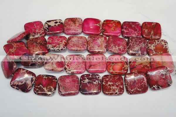 CDE626 15.5 inches 25*25mm square dyed sea sediment jasper beads