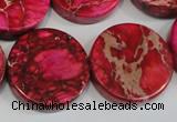 CDE665 15.5 inches 25mm coin dyed sea sediment jasper beads