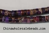 CDE704 15.5 inches 3*6mm heishi dyed sea sediment jasper beads