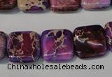 CDE717 15.5 inches 16*16mm square dyed sea sediment jasper beads