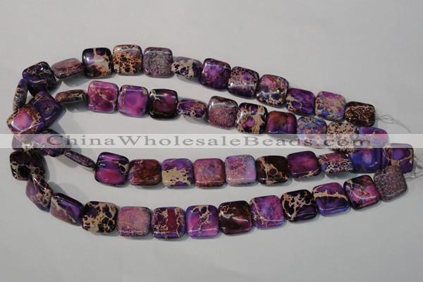 CDE717 15.5 inches 16*16mm square dyed sea sediment jasper beads