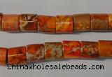 CDE737 15.5 inches 8*8mm tube dyed sea sediment jasper beads