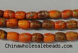 CDE740 15.5 inches 5*8mm drum dyed sea sediment jasper beads