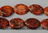 CDE751 15.5 inches 13*18mm oval dyed sea sediment jasper beads