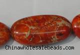 CDE752 15.5 inches 20*40mm oval dyed sea sediment jasper beads