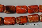 CDE756 15.5 inches 10*14mm rectangle dyed sea sediment jasper beads