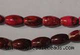 CDE777 15.5 inches 8*13mm rice dyed sea sediment jasper beads