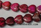 CDE792 15.5 inches 12*12mm heart dyed sea sediment jasper beads