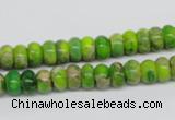 CDE87 15.5 inches 5*8mm rondelle dyed sea sediment jasper beads