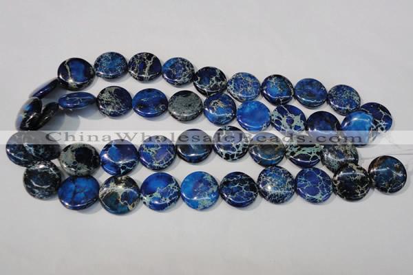 CDE908 15.5 inches 20mm flat round dyed sea sediment jasper beads