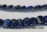 CDE911 15.5 inches 12mm flat round dyed sea sediment jasper beads
