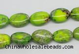 CDE92 15.5 inches 10*14mm oval dyed sea sediment jasper beads