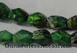 CDE963 15.5 inches 10*14mm faceted nuggets dyed sea sediment jasper beads