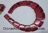 CDE992 Top drilled 18*25mm - 27*35mm trapezoid sea sediment jasper beads